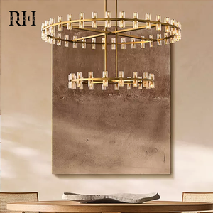 Lustre rond en verre et laiton RHMAKER, style Arcachon, LED, réglable, aux normes mondiales, pour la maison et l'ameublement, modèle nord-américain - Product Image 3