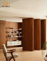 Wholesale Modern Solid Wood Dampproof Soundproof Office Movable Wall Partition Wall Wooden Sliding Folding Door