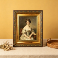 Cadre en bois massif de style baroque de luxe, 100 mm de large, moulure artistique, finition antique argentée et dorée, qualité muséale pour grande peinture sur toile 5140