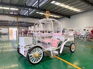 Nouvelle Conception - <span class=keywords><strong>Voiture</strong></span> de Tourisme Royale à 4 Roues - Carrosse Princesse Classique Cendrillon - Carrosse Électrique en Acier à Batterie - Product Image 2