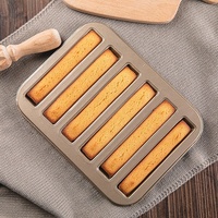 Moule à gâteau 6 tasses Financier Moule à gâteau antiadhésif Petit Muffin Cupcake Madeleine Cookie Tin Tray Moule Plats et casseroles de cuisson