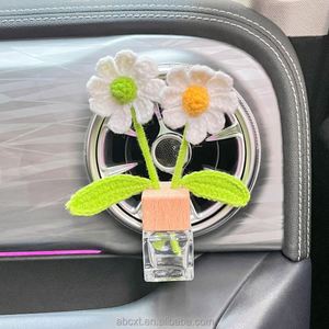 Women's Cute Crochet Pot Dashboard Decorations Shaking Rose Sunflower Tulip Car Accessories <b>Graduation</b> Father's Day Halloween - Product Image 5