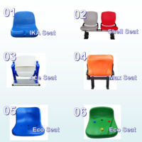 Chaises à dossier haut en plastique HDPE de couleur résistante aux UV, blanchissantes de stade, sièges amovibles