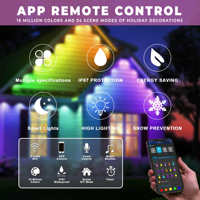 Contrôleur Wifi intelligent RGBW pour l'éclairage de pierres précieuses, éclairage extérieur permanent pour les décorations de vacances, éclairage de Noël LED permanent