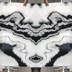 चीनी कारखाने कीमत बाथरूम मंजिल पॉलिश प्राकृतिक पांडा सफेद संगमरमर टाइल