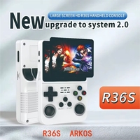 20000 Game Konsol Retro R36s Layar 3.5-Inci Sistem Linux Open-Source Portabel Genggam dengan 64gb untuk Hadiah Anak-Anak