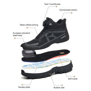 2025 OEM安全靴ユニセックススチールつま先レースなし通気性スニークスポーツワークブーツジョガー冬スエードキャンバス毛皮 - Product Image 3