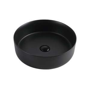2019 New Design Sanitary Ware Ceramic Bathroom Concrete Vessel Sink Lavato Grey <strong>Round</strong> <strong>Basin</strong> Color Matt Black Small Size <strong>Basin</strong> - Product Image 1