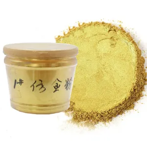 Polvo de Mica de oro brillante metálico para arte epoxi/uñas/Pintura pigmento nacarado dorado para polvo de oro de imitación de perla de piso epoxi