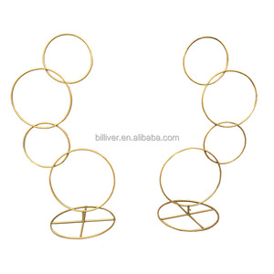 Arche personnalisée de 5 pieds <span class=keywords><strong>cercle</strong></span> de fer rond cerceau toile de fond support cadre de fleur support arc de ballon pour la décoration de pièce maîtresse de mariage - Product Image 4
