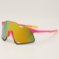 Nouvel Arrivage – Lunettes de Soleil Sportives d'Extérieur en Gros, Monture Noire Iridescente, Protection UV400, Flexibles, Anti-Vent, en PC, Idéales pour la Pêche, le Cyclisme et la Course à Pied
