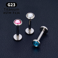 도매 10PCS ASTM F136 티타늄 Labret 코 스터드 귀 트라거스 연골 나선 소라 16G CZ 푸시 핀 바디 피어싱 쥬얼리