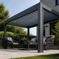 Pavillon à persiennes en aluminium Jiake avec toit motorisé étanche pour espace de réception commercial, hôtel, cour, ou zone de sièges personnalisée