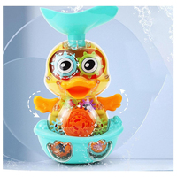 JOYSUNTOYS JS225562 Plastique Canard Électrique Bébé Baignoire Jouet Eau Spinning Ventouse Engrenage EN71 Certifié STEM Apprentissage pour