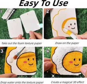 Kit de <span class=keywords><strong>peinture</strong></span> <span class=keywords><strong>magique</strong></span> gonflante 3D, texture en mousse, toile à dessin, stylos à bulles DIY, fournitures d'artisanat artistique pour enfants, jouets à presser - Product Image 4