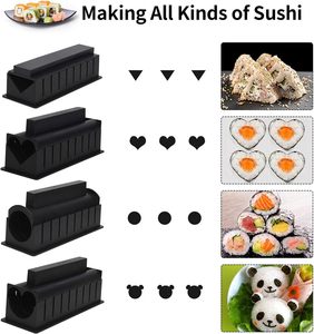 Hot Selling Eco-Friendly White/Black 10/11-Piece Sushi Making Kit ABS Bamboo <b>Rolling</b> <b>Mats</b> for DIY Japanese Food Professional - Product Image 2