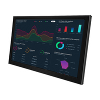 Monitor Layar Sentuh Resistif Industri 21,5 Inci USB VESA Wall Mount Casing Logam VGA BNC Hitam