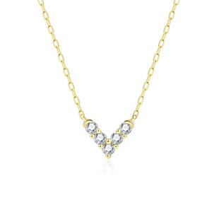 New Design Fine Jewelry 18K Yellow Gold <b>Necklace</b> With Natural Diamond <b>Necklace</b> Trendy Lady Jewelry For Wholesale Supplier - Product Image 1