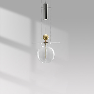 โคมไฟระย้าแก้วดีไซน์นอร์ดิกสำหรับร้านอาหาร โคมไฟข้างเตียงสไตล์โพสต์โมเดิร์น เหมาะสำหรับบาร์ โชว์รูม เคาน์เตอร์ และโต๊ะกลาง - Product Image 1