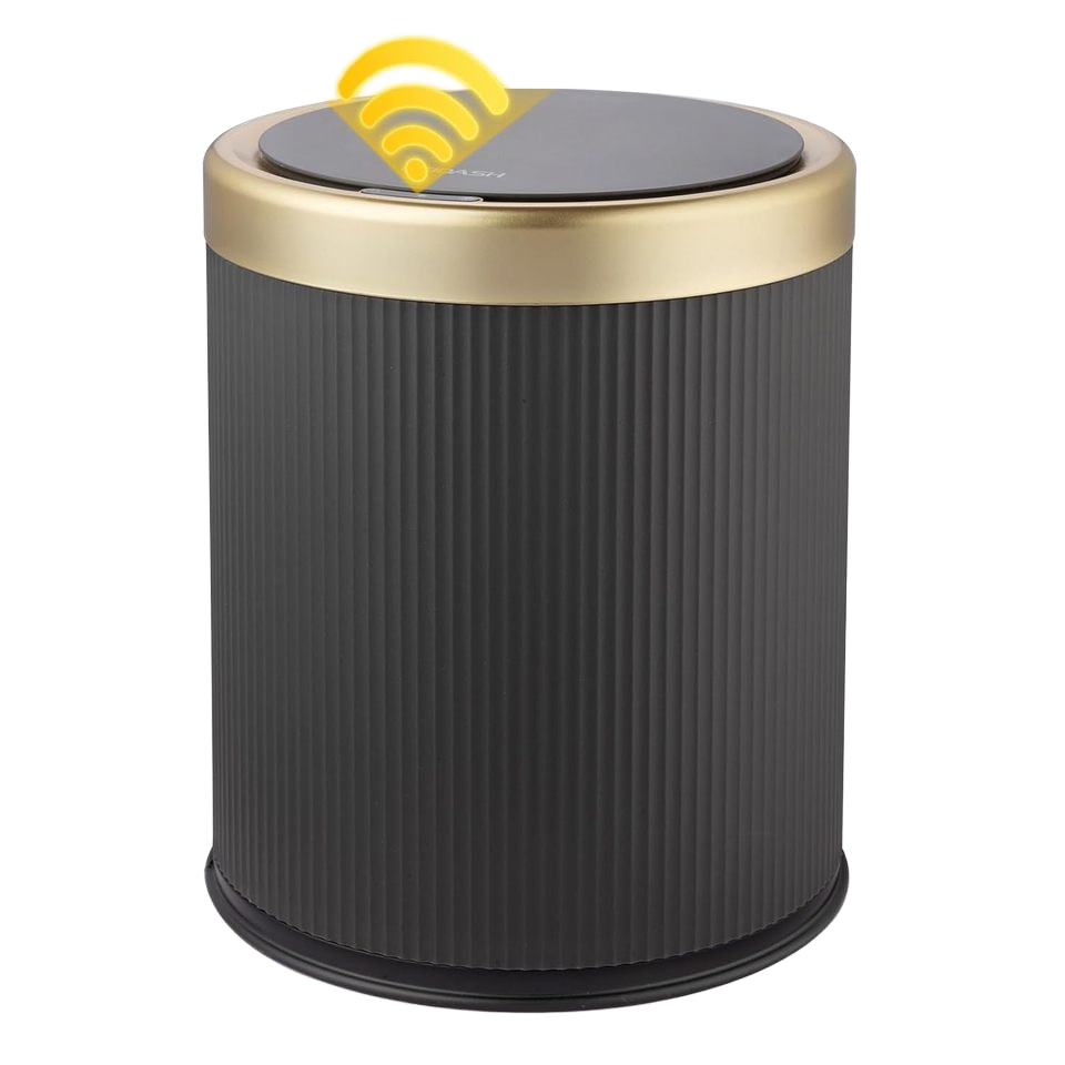 IDesign Slim Plastic Bathroom Trash Can, Small Garbage Bin For Bedroom, Office, Desk, Dorm, Bronze - View #9