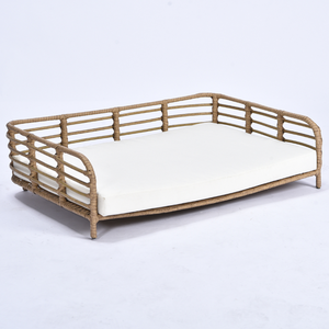 Cama elevada para mascotas, sofá de mimbre de ratán para perros, cama transpirable y refrescante para cachorros, para interiores y exteriores, ideal para el verano, venta al por mayor. - Product Image 5