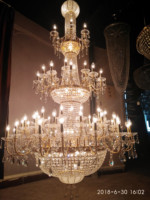 Grand lustre doré pour plafond, église, mosquée, hôtel, lustre de luxe