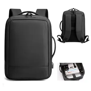 Mochila de viaje para ordenador portátil para hombre, mochila de negocios con puerto de carga USB para escuela secundaria
