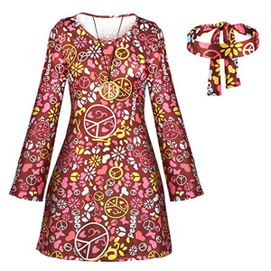 70s Hippie Costume Set Women Retro Disco <strong>Dress</strong> <strong>Bell</strong> Bottom Pants <strong>Fancy</strong> <strong>Dress</strong> Outfit - Product Image 4