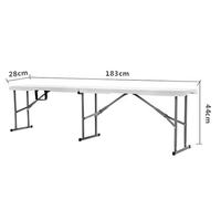 Banc de pique-nique commercial en plein air pliable en plastique de 6 pieds