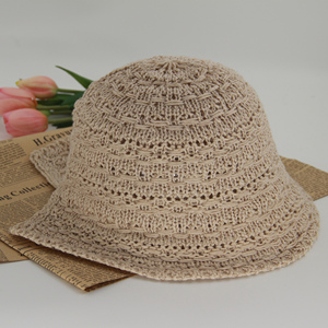 Wholesale Custom Knit Bucket <b>Hats</b> for <b>Women</b> Handmade Solid Color Fisherman Cap <b>Summer</b> Style With Custom - Product Image 2
