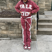 Ensemble de sweats à capuche vintage pour hommes, effet vieilli, broderie, délavage acide, logo imprimé en relief personnalisé, fermeture éclair intégrale, coupe courte, par un fabricant de vêtements