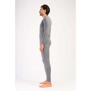 Ensemble de sous-vêtements confortables à col en V et manches longues pour homme, couche de base d'hiver en coton imprimé, polaire chaude, type caleçon long - Product Image 2