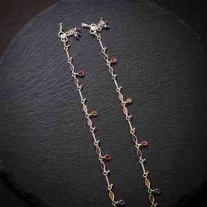 Women's Trendy Elegant Antique Silver Fashion Anklets with Circling Setting Indian Payal Design - Product Image 3