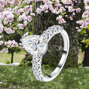 5x10mm Marquise Cut Moissanite Solitaire <b>Ring</b> 1CT VVS GRA Certified 925 Sterling <b>Silver</b> Prong Set Engagement Wedding <b>Band</b> <b>Ring</b> - Product Image 2