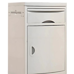High Quality Hospital ABS <b>Plastic</b> Medical Bedside Table with <b>Drawers</b> and <b>Storage</b> Space with Wheels - Product Image 1