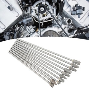 10 adet çift kesim karbür döner seti havacılık otomotiv gemi yüzey parlatma için kalıp taşlayıcı bit - Product Image 4