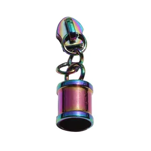 Custom bell stoppers puller accessories making decorative rainbow color #5 zip slider for small wallet