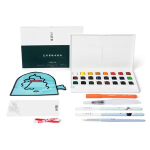 Miya Art Supplies 24 colori Kit per pittura ad acquerello tascabile per bambini fai-da-te fai-da-te più venduto con pennelli