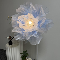 Lampe géante motorisée à ouverture automatique en forme de fleur LED, en tissu de soie, pour décoration de mariage et location en magasin