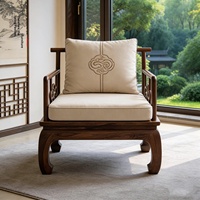 Fauteuil individuel de style chinois pour salon, usage domestique, décontracté, antique, rétro, moderne, nouveau, inspiré du Zen, classique, chaise d'hôte en bois massif