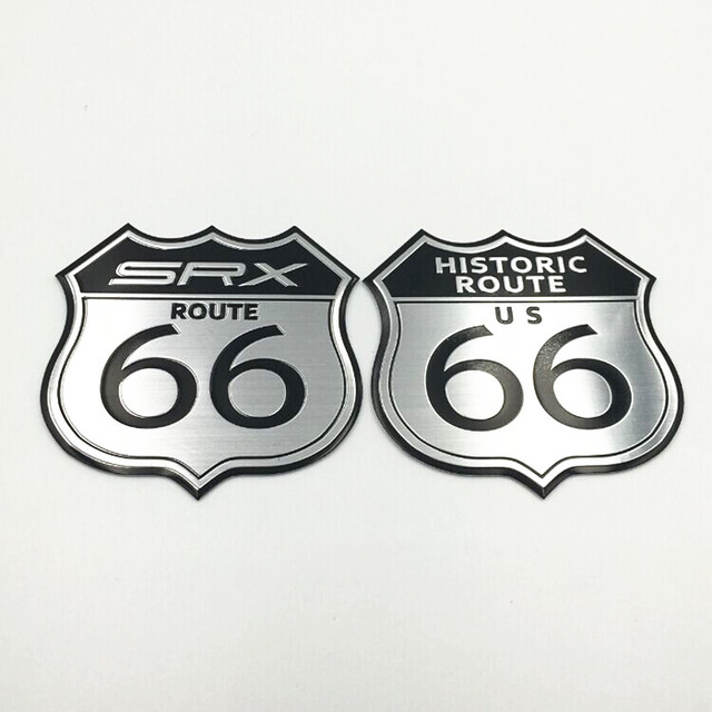 Applicable to Cadillac SRX Car Stickers Vehicle logo 66 Highway Commemorative Sticker Rear Label Aluminum