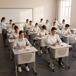 Conjunto de Escritorio y Silla Ergonómicos para Estudio con Altura y <span class=keywords><strong>Distancia</strong></span> Ajustables para un Aprendizaje Concentrado - Product Image 5