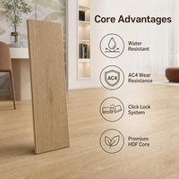 Plancher stratifié résistant à l'eau ENF, texture bois, AC4, système de clic, rainure en V, noyau HDF, plancher durable pour projets résidentiels