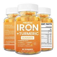 Gummies au Curcuma et au Fer, Complément Alimentaire, Vitamine C, Acide Folique – Végétalien, OEM pour Adolescents et Adultes, Soutien Nutritionnel Quotidien