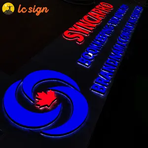 Azienda ufficio segni segni Led Acrilico Luce di Lettere di Scanalatura All'aperto 3D FrontLit Acrilico & retroilluminato A LED Segno del Negozio