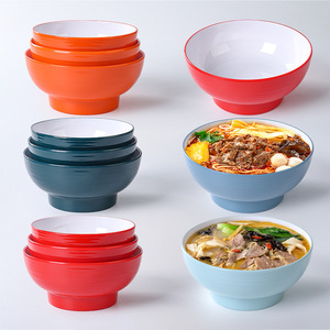 Tazones Espirales de Melamina, Tazones Gruesos para Sopa de Fideos, Calidad de Restaurante, Uso Comercial, Color Sólido - Product Image 1