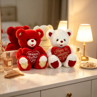 Ours en peluche tenant un cœur, ours en peluche pour la Saint-Valentin, jouet en peluche personnalisable, ours en peluche imprimé avec inscription d'amour, cadeau pour les amoureux, décoration
