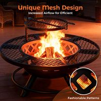 Barbecue portable multifonctionnel ODM en acier robuste avec foyer à bois et grille réglable à 360°, 2 brûleurs, pour fêtes en extérieur