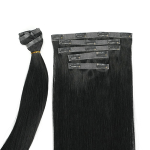 Nouveau produit 12A couleur naturelle cheveux vierges bruts Remy extension à clipser sans couture avec clip en PU cheveux humains vierges bruts - Product Image 3
