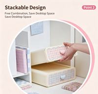 Boîte de rangement à tiroirs avec poignée en forme de cœur, design tendance, multi-compartiments pour la papeterie, les bijoux, les produits de soin de la peau, les articles divers pour la chambre d'étudiant